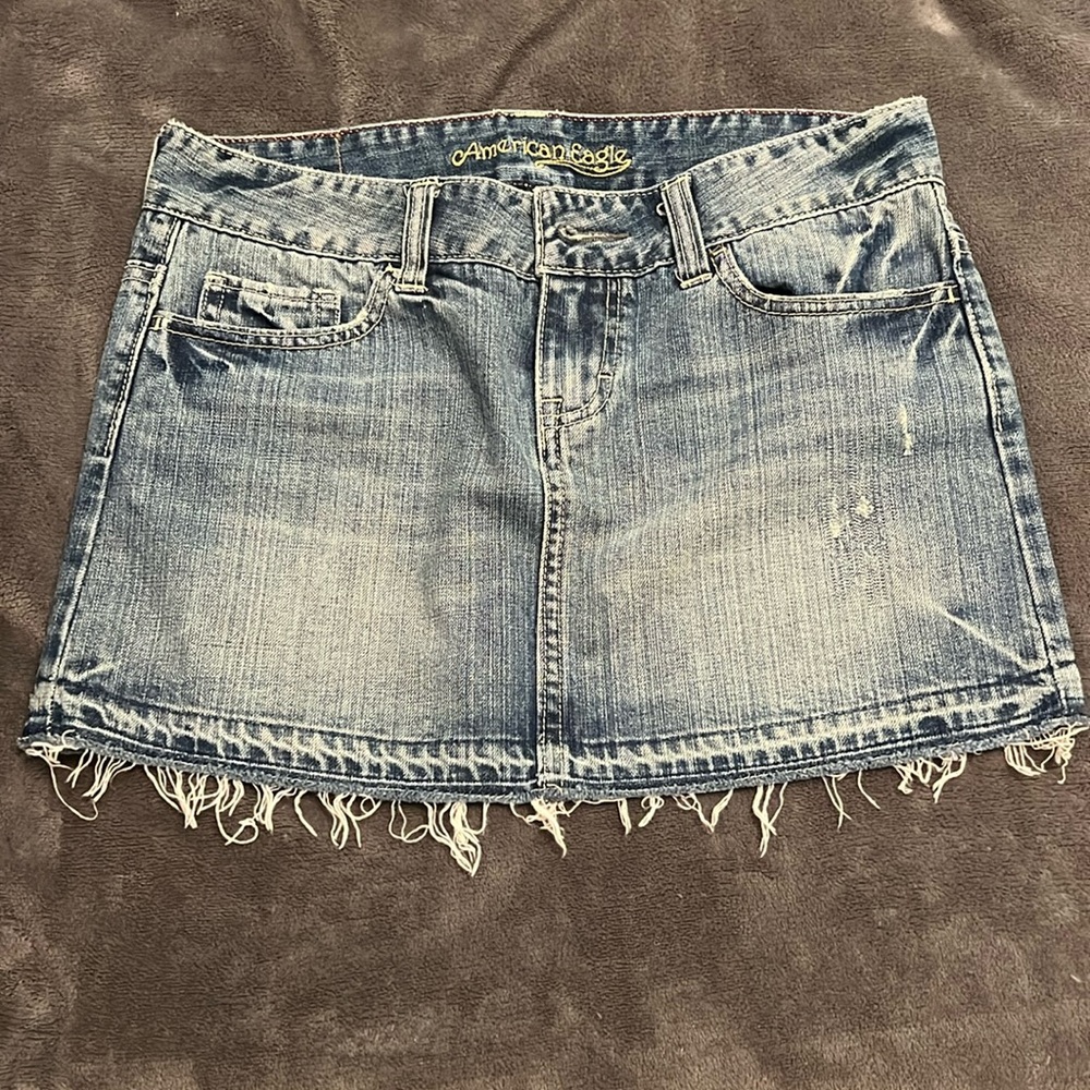 American eagle jean skirt!